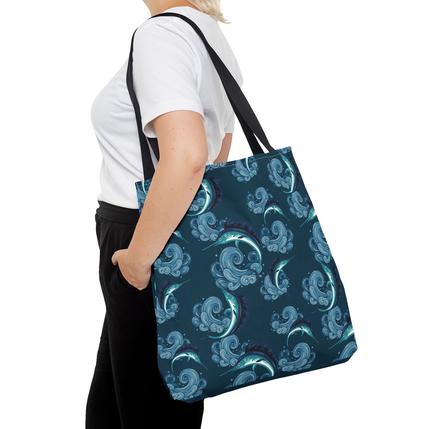 Jumping Marlin Tote Bag