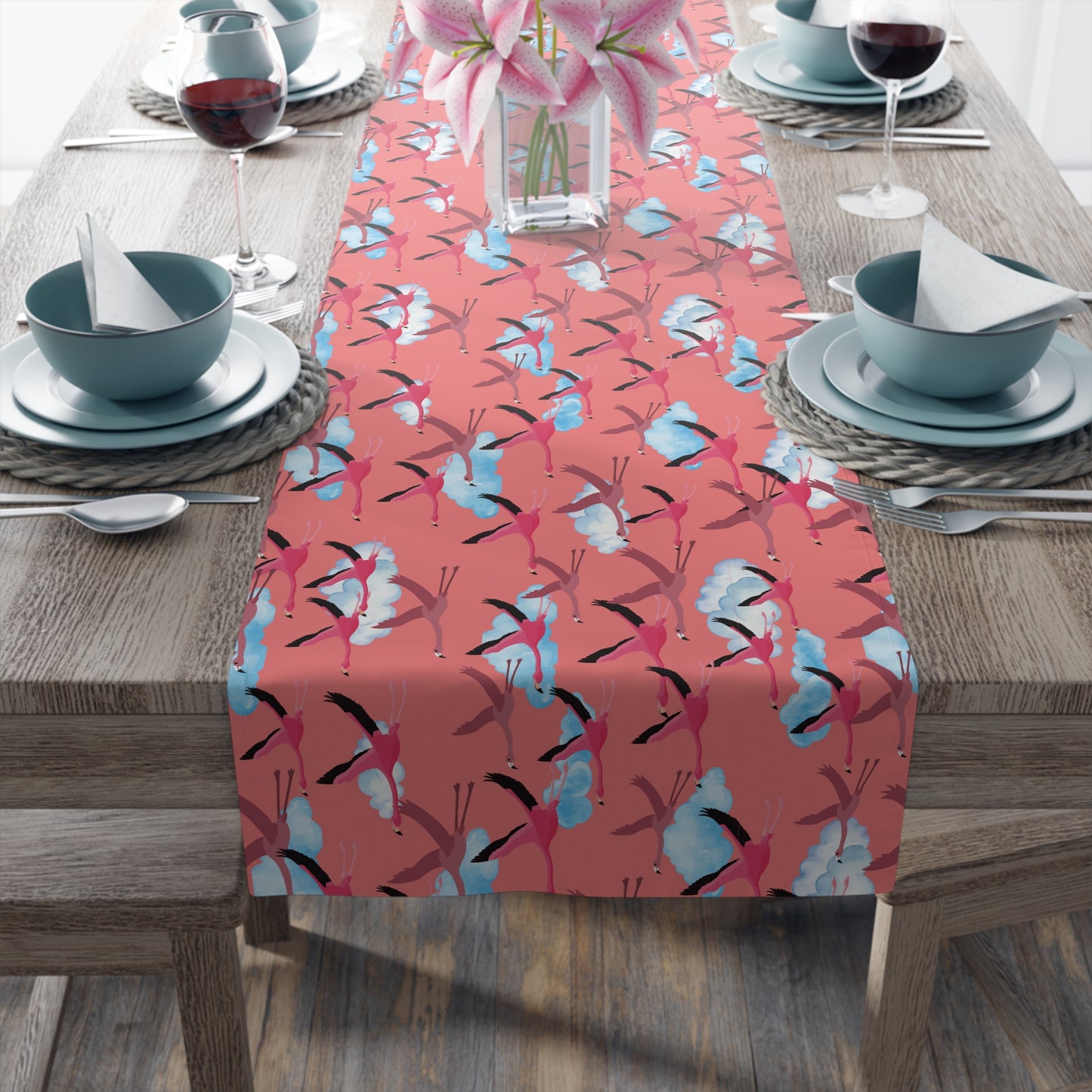 Table Runner - Flying Flamingo