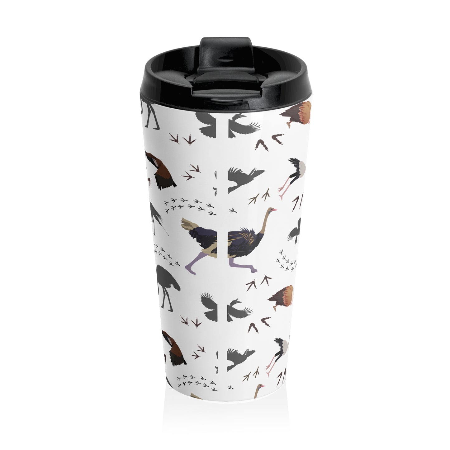 Safari Bird Pattern Stainless Steel Travel Mug | Stylish Travel Tumbler | Perfect Gift for Animal Lovers, Nature Enthusiasts, or Travel Junkies
