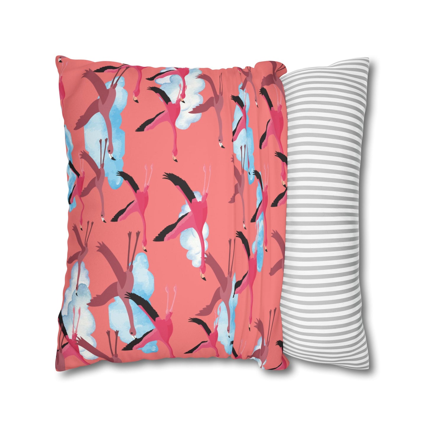 Flying Flamingo Lux Faux Suede Pillow Cover  – 18" x 18" & 20" x 20"