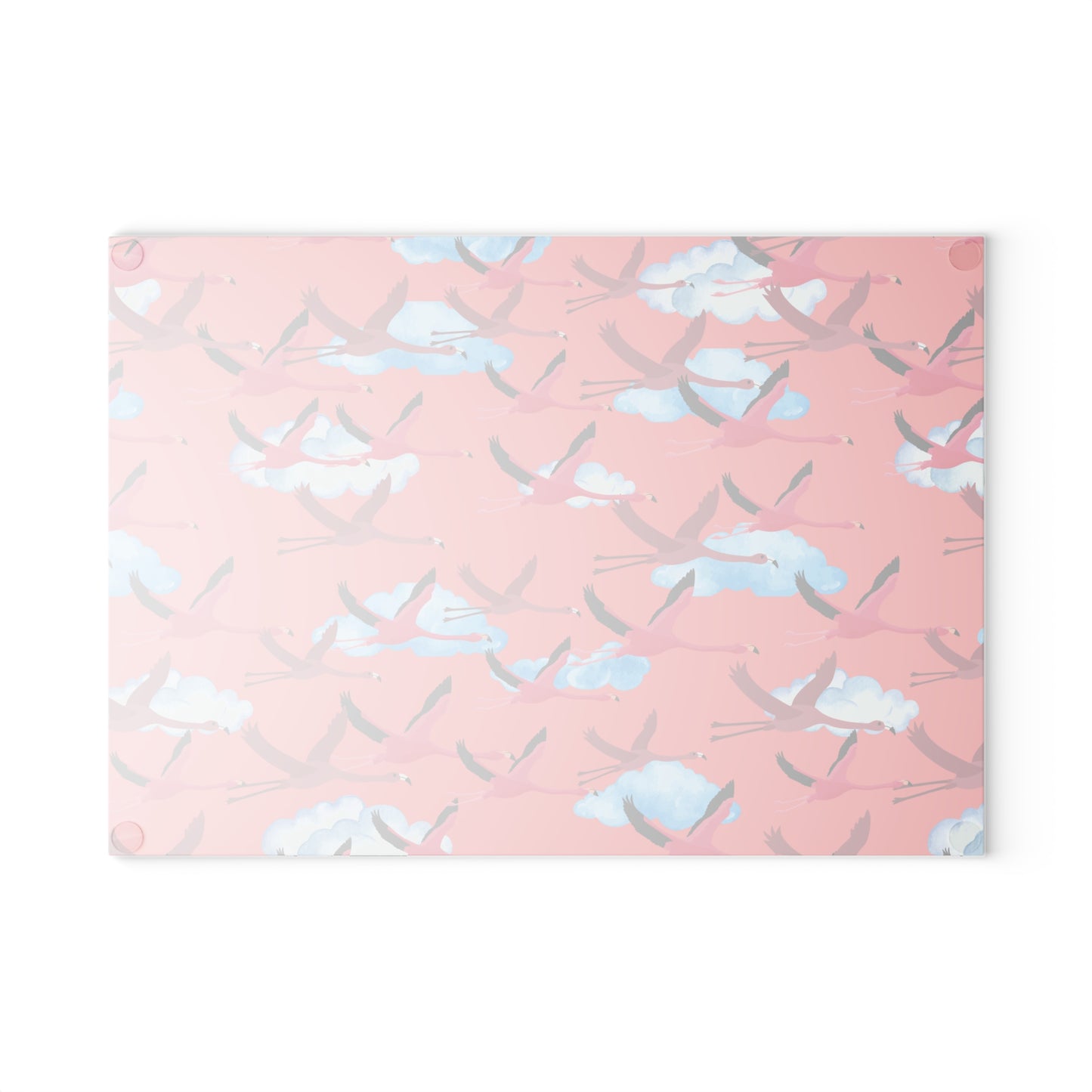 Flying Flamingo Glass Cutting Board