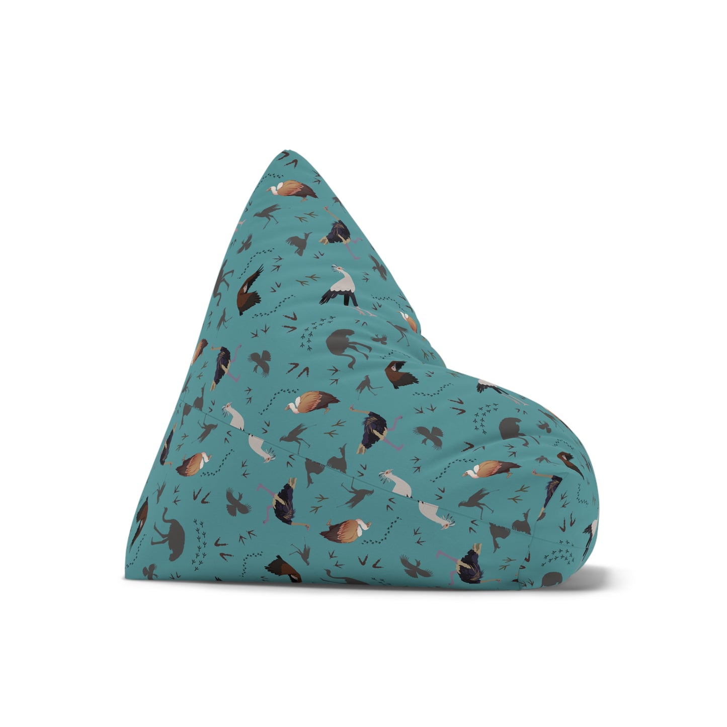 Bean Bag Chair Cover - Safari Bird Pattern (Teal)