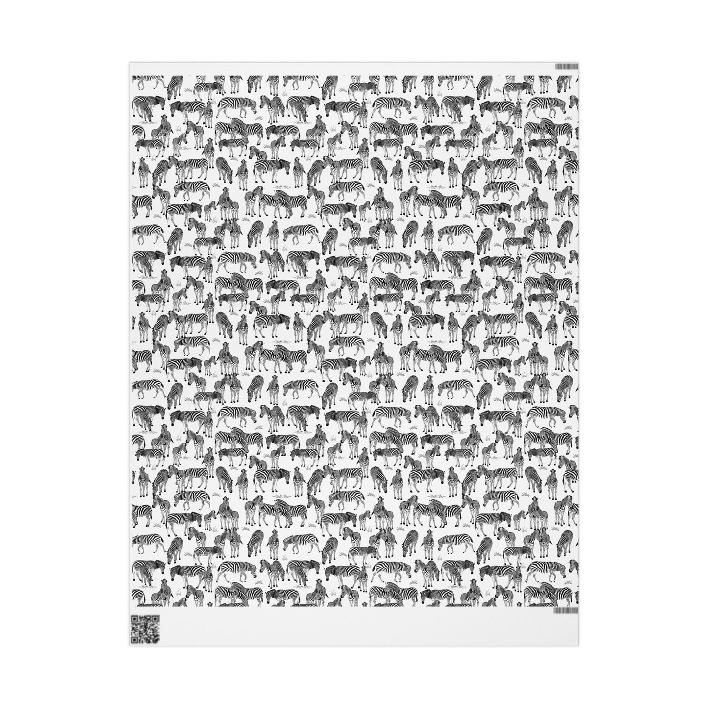 Whimsical Zebra Herd Wrapping Paper (White), Eco-Friendly Gift Wrap, Perfect for Birthdays, Holidays, Celebrations, Animal Lovers