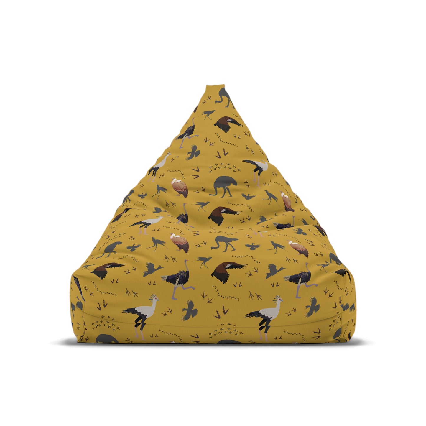Bean Bag Chair Cover - Safari Bird Pattern (Mustard)