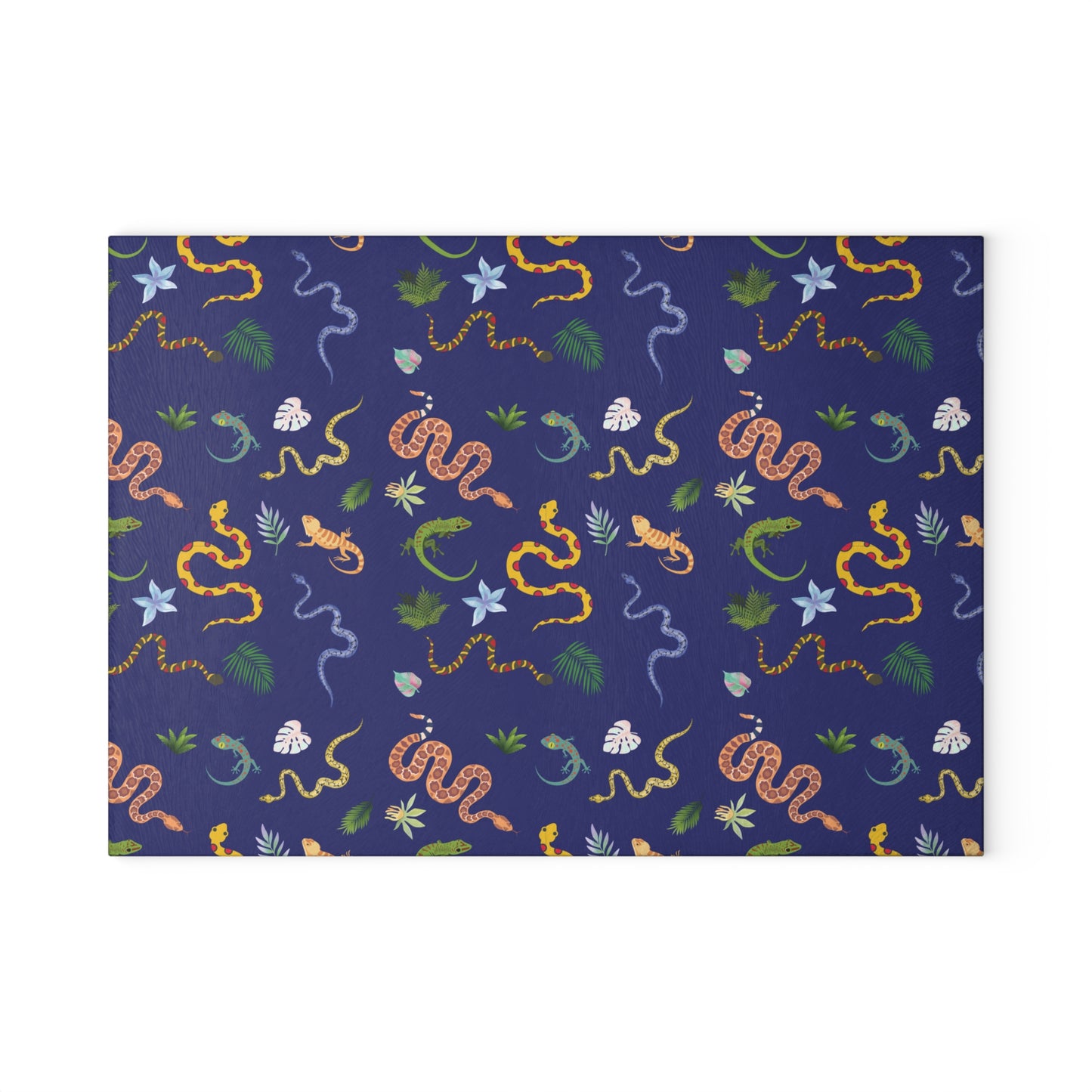 Dancing Reptile Glass Cutting Board