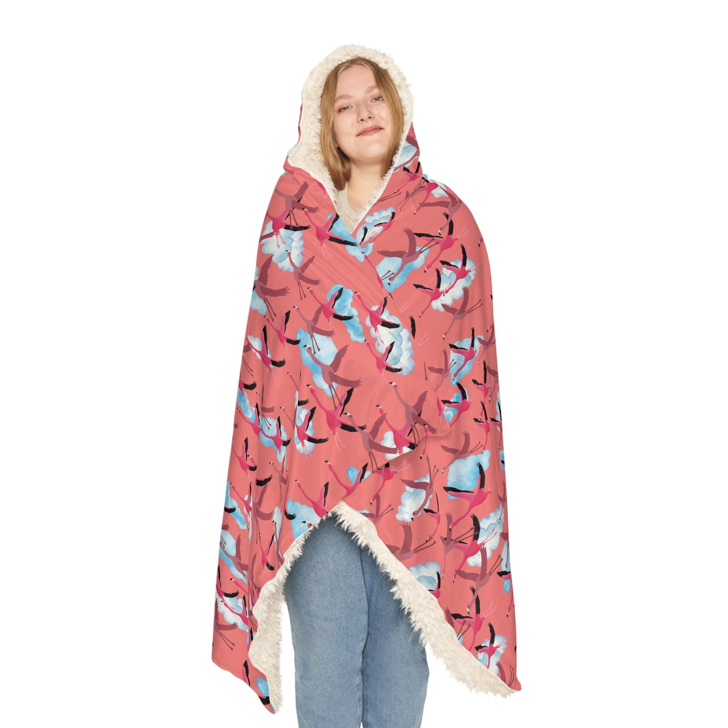 Flying Flamingo Hooded Snuggle Blanket
