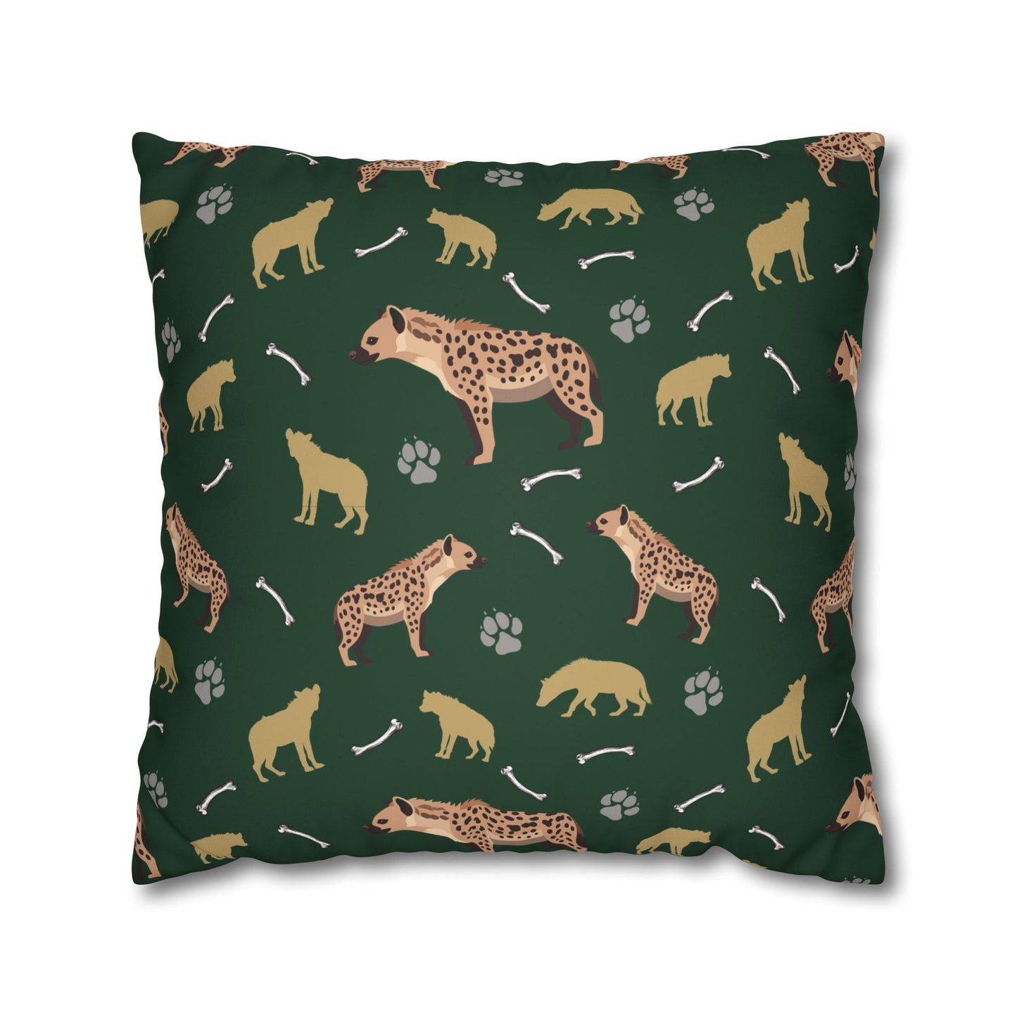 Hyena Clan Lux Faux Suede Throw Pillow Cover – 18" x 18" & 20" x 20"