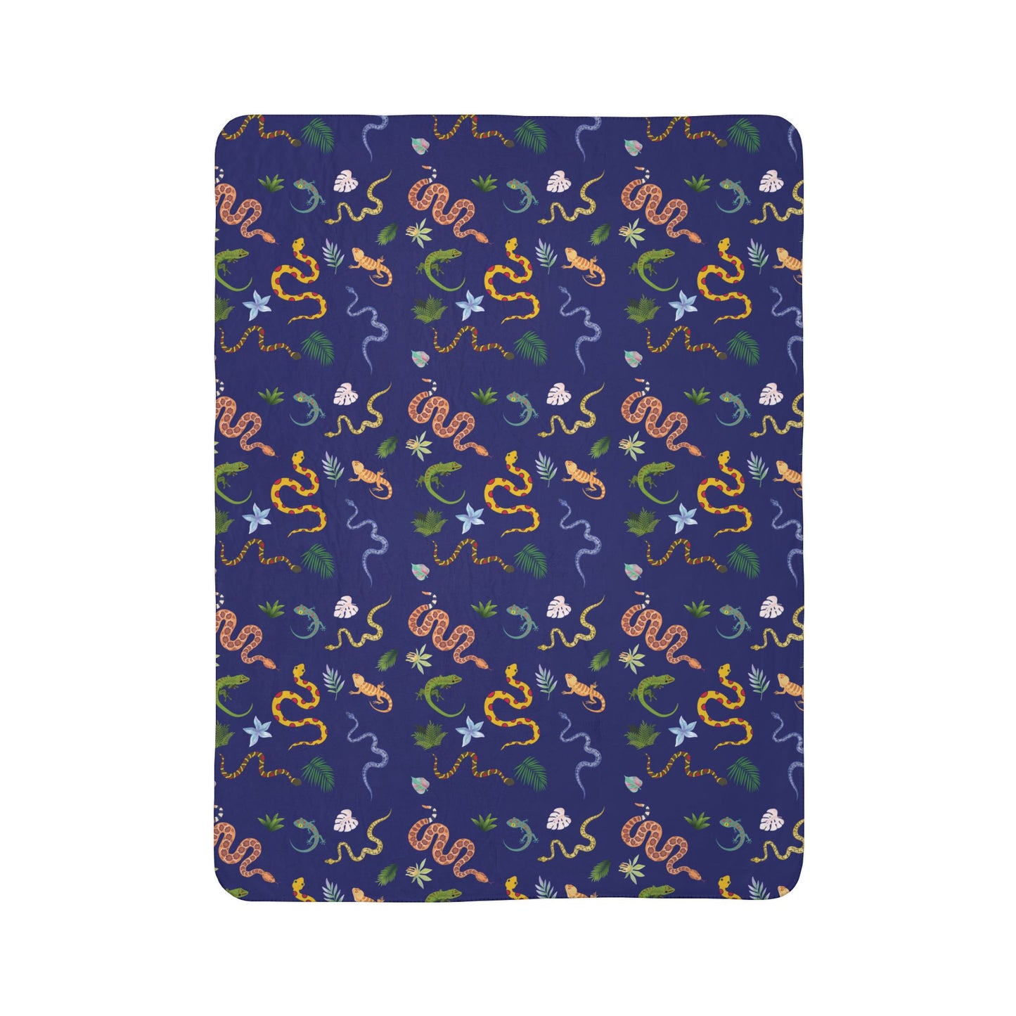 Dancing Reptile Fleece Sherpa Blanket