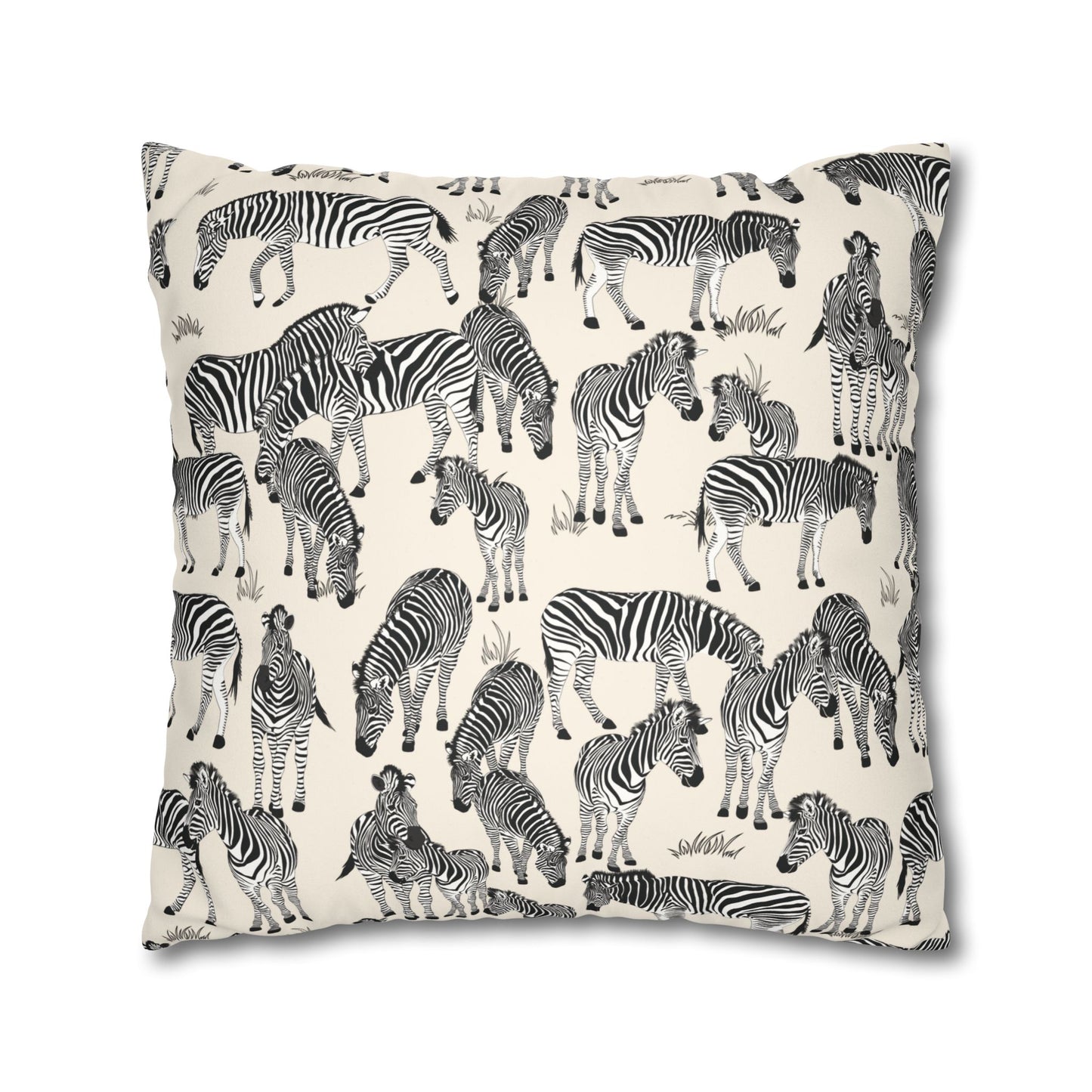 Zebra Herd Lux Faux Suede Throw Pillow Cover – 18" x 18" & 20" x 20"