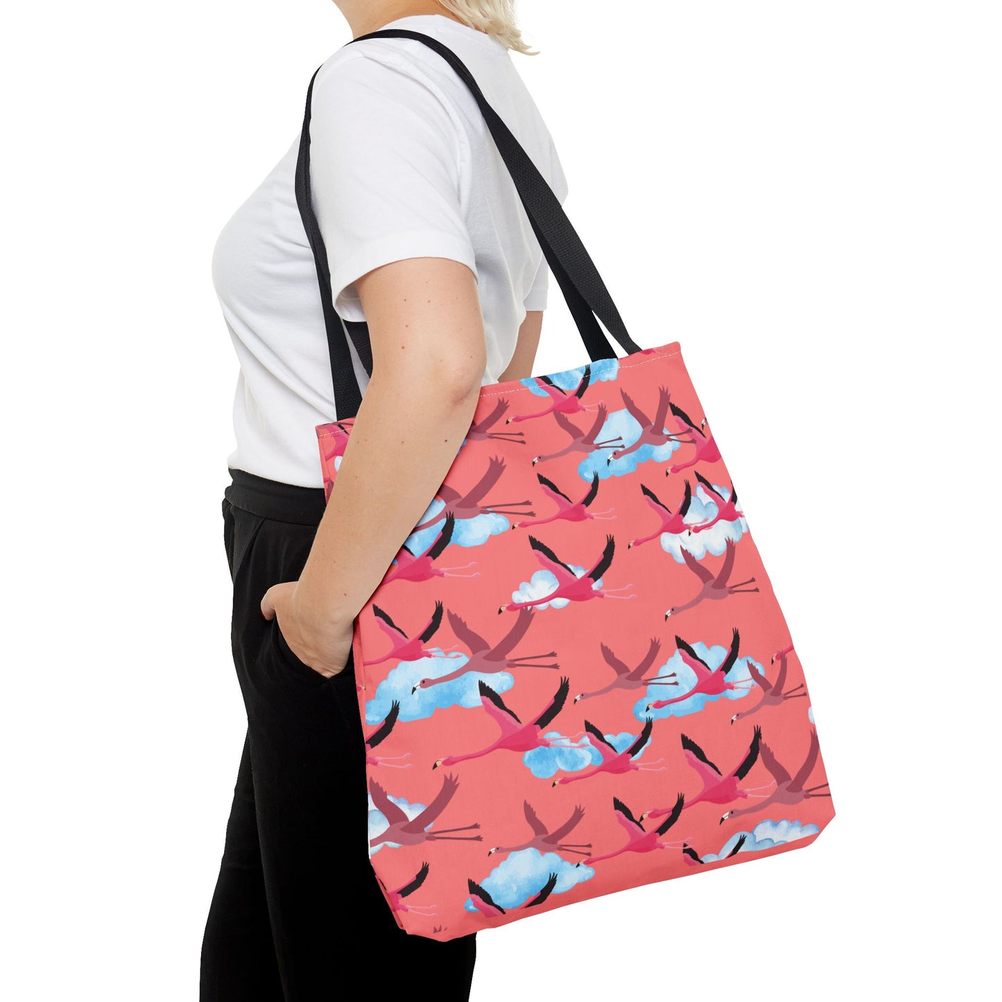 Flying Flamingo Tote Bag