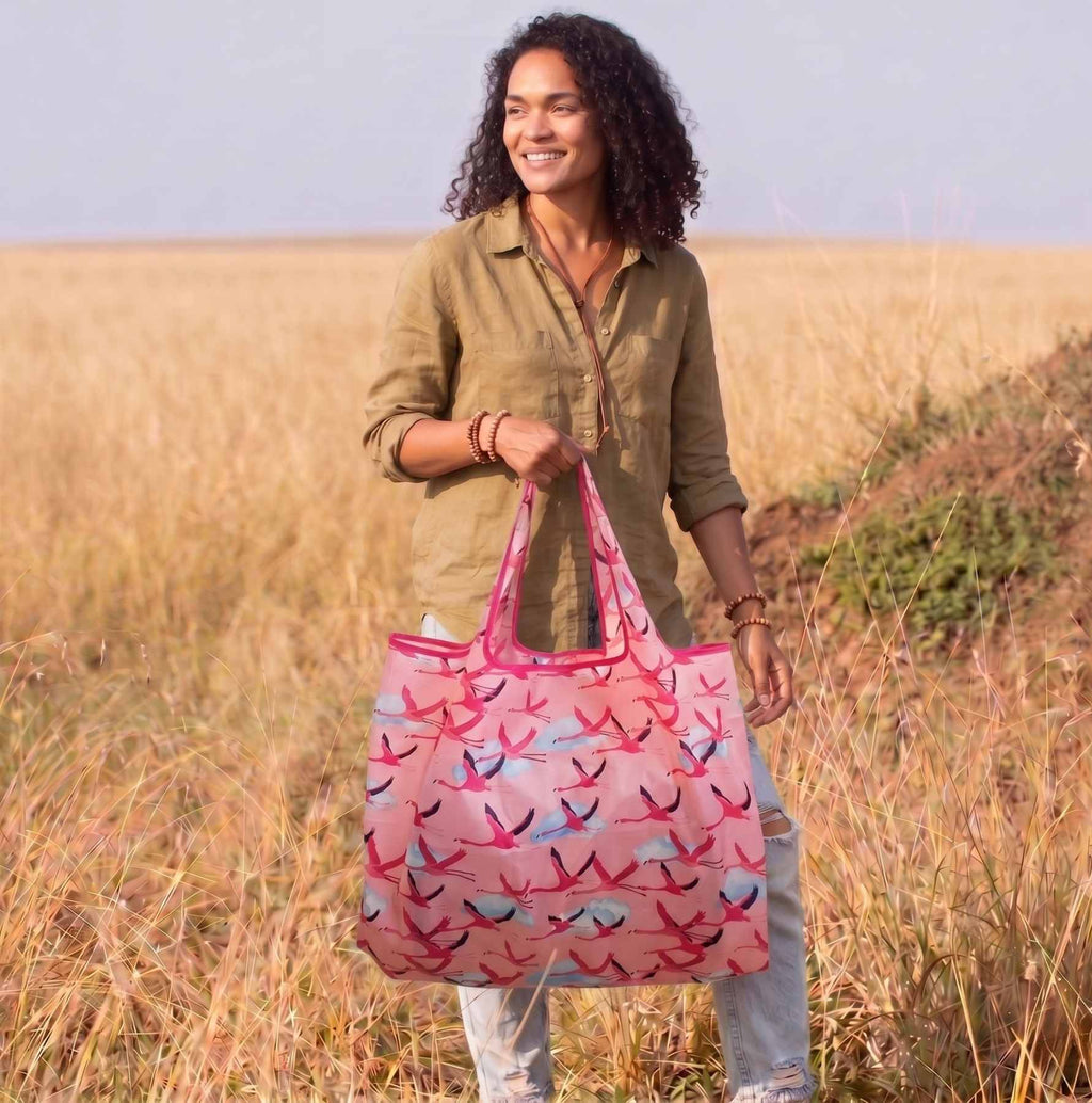 Flamingo Reusable Shopping Bag - Ultralight Ripstop Tote
