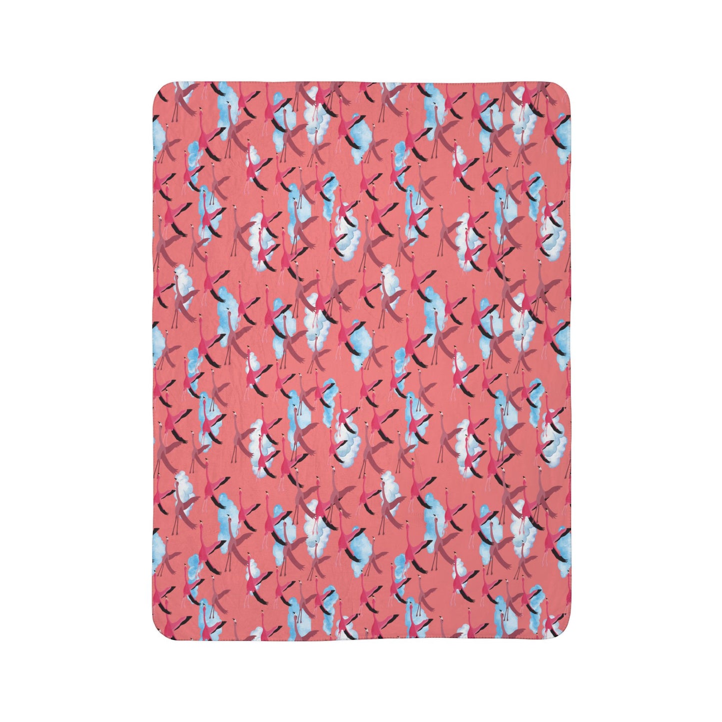 Flamingo Fleece Sherpa Blanket