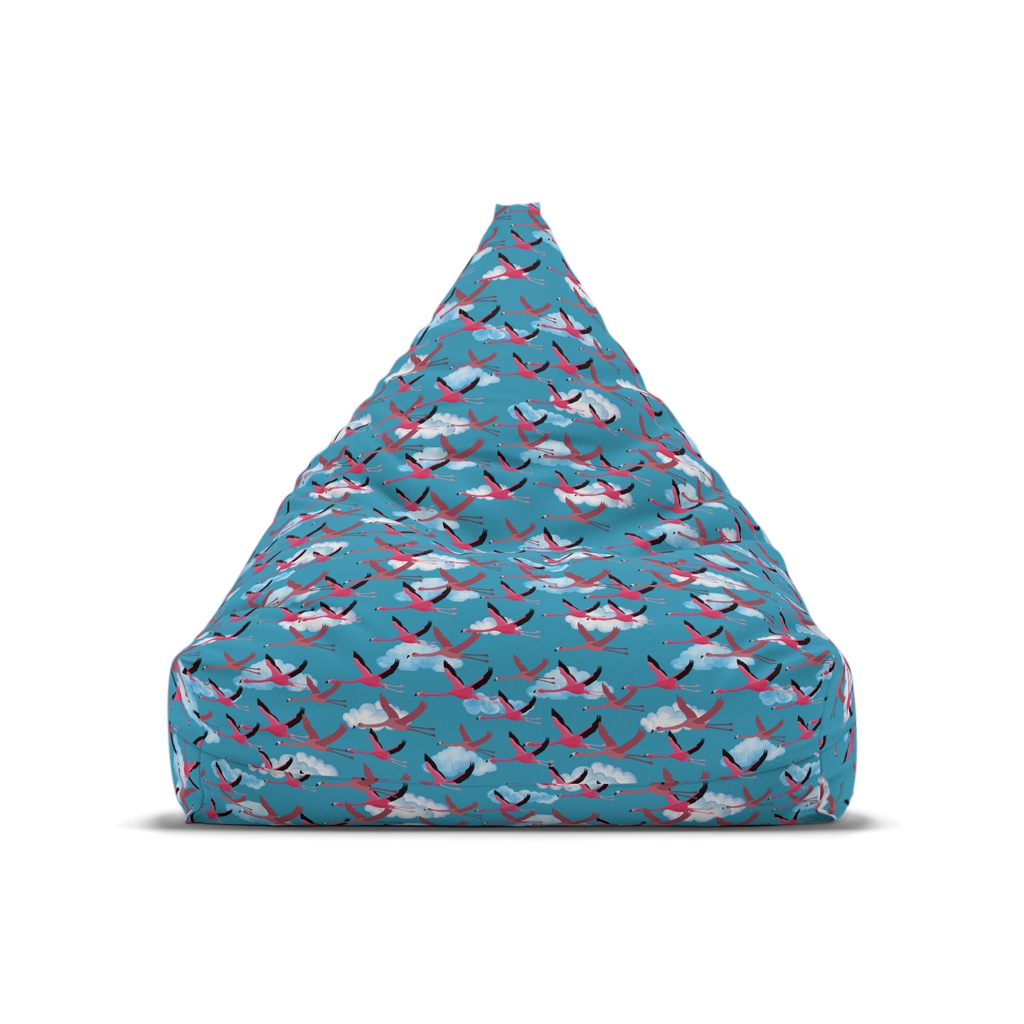 Bean Bag Chair Cover - Flying Flamingo Pattern (Blue Sky)