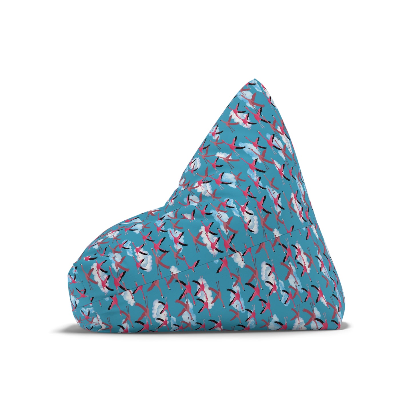 Bean Bag Chair Cover - Flying Flamingo Pattern (Blue Sky)