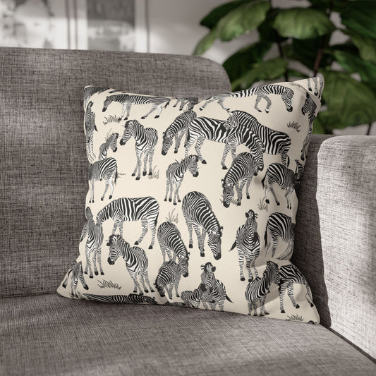 Zebra Herd Lux Faux Suede Throw Pillow with Insert - 18" x 18", 20" x 20"