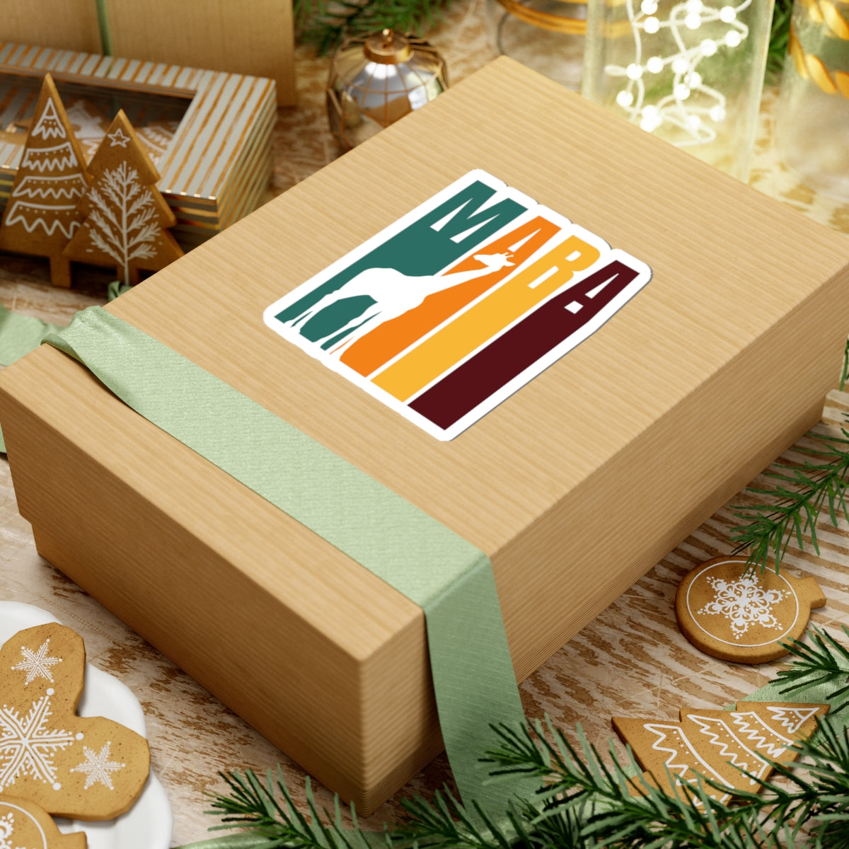 Safari Themed, Giraffe, Masai Mara, Vibrant Kiss-Cut Stickers for Laptop, Scrapbooking, Gifts, Eco-Friendly Decor, Customizable Designs