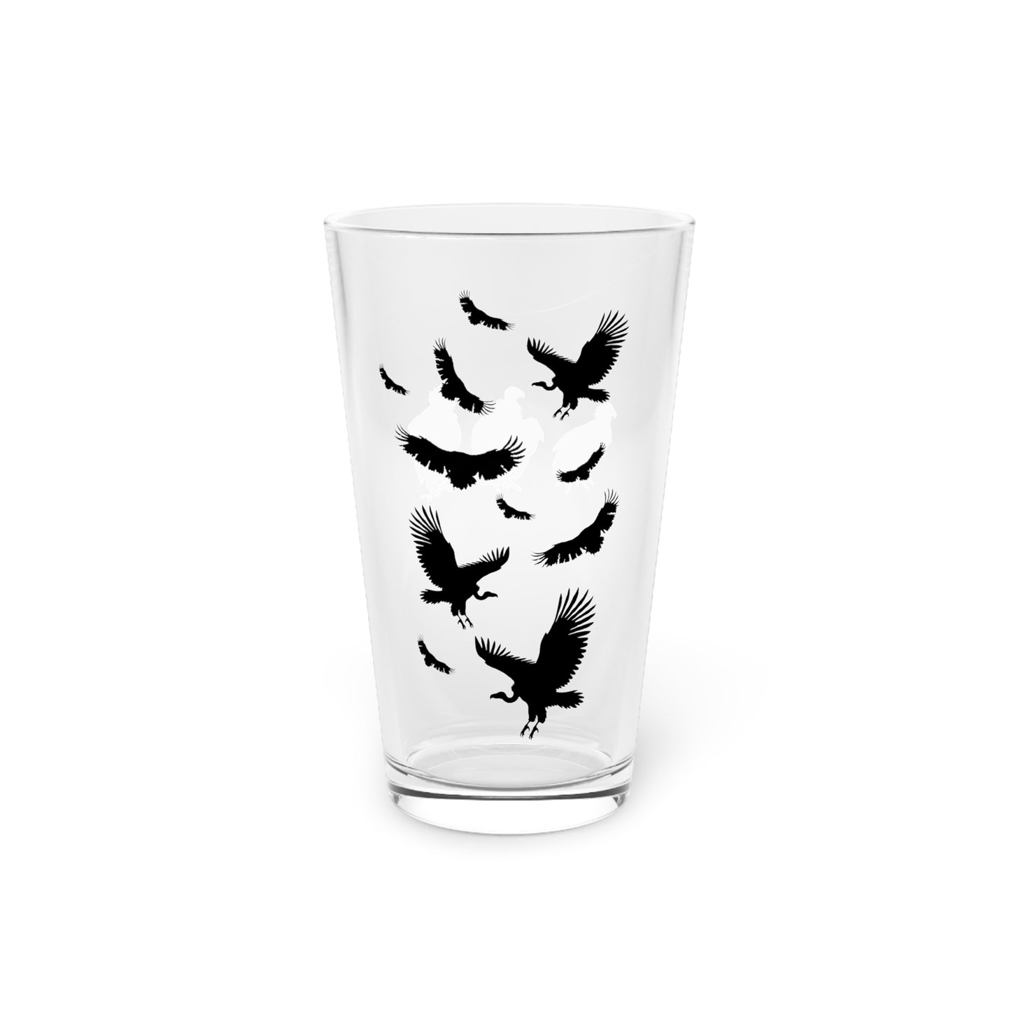 Soaring Vultures Print Pint Glass, 16oz Drinking Glass, Animal Lover Gift, Safari Decor, Unique Party Glassware, Gift for Him/Her
