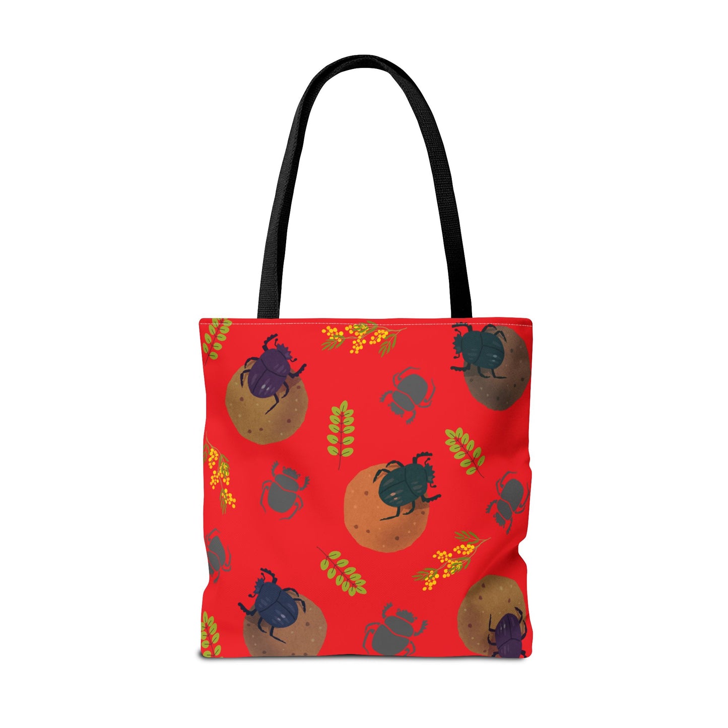 Whimsical Dung Beetle Tote Bag (Red), Perfect for Animal Lovers, Halloween, Eco-Friendly Bag, Gift for Pet Owners, Shopping Bag, Halloween Gift
