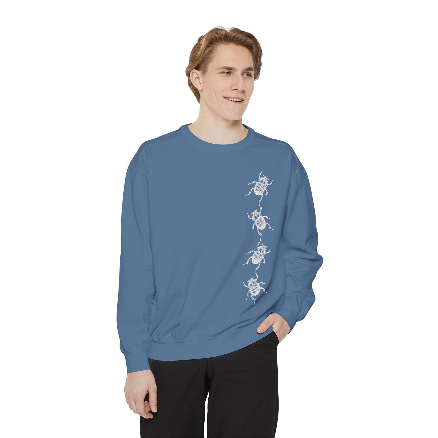 Dung Beetle Chain Design Sweatshirt, Cozy Unisex Pullover, Perfect for Nature Lovers, Gifts for Biologists, Casual Layering Piece