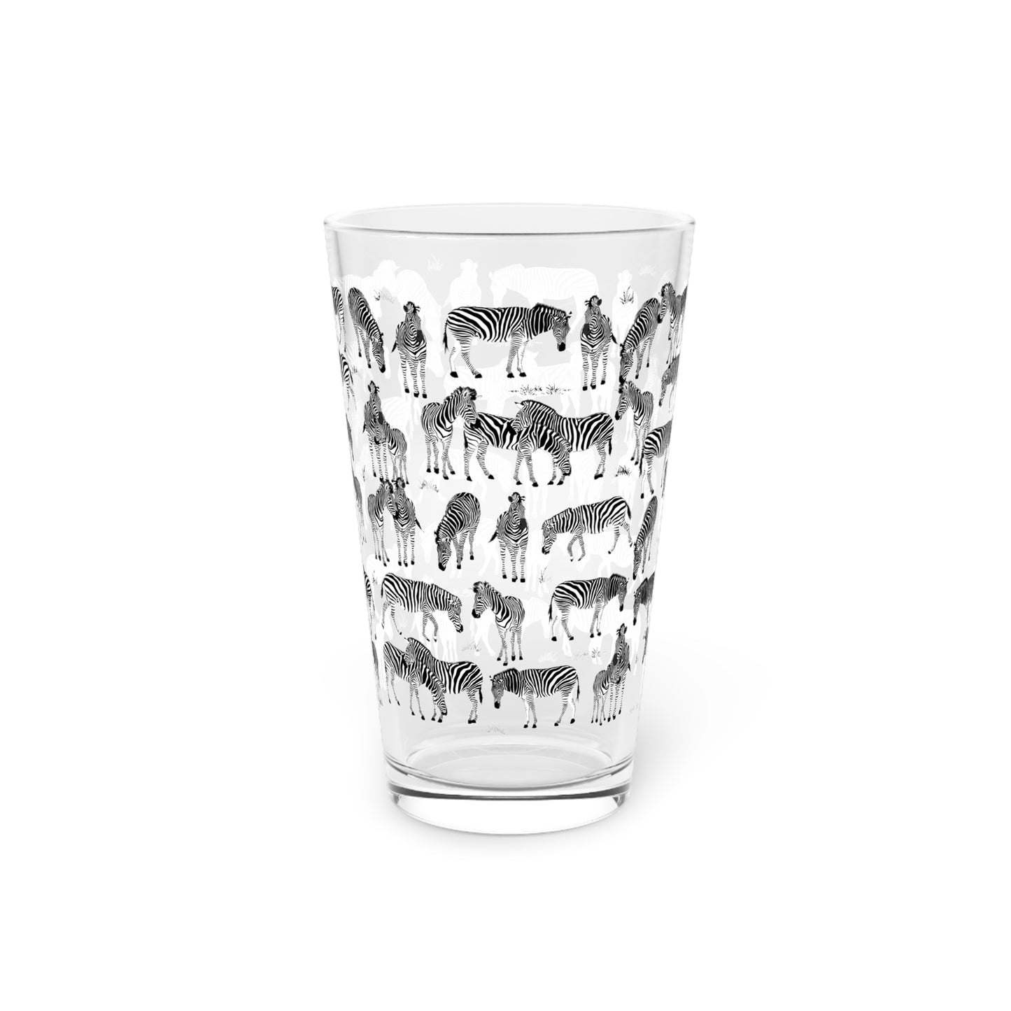 Zebra Print Pint Glass, 16oz Drinking Glass, Animal Lover Gift, Safari Decor, Unique Party Glassware, Gift for Him/Her