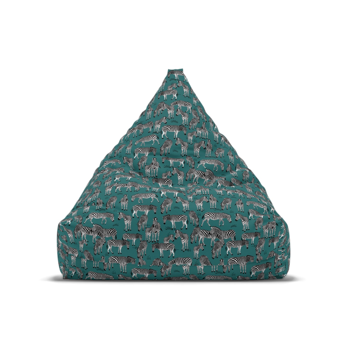 Bean Bag Chair Cover - Zebra Herd Pattern (Jade Sea)
