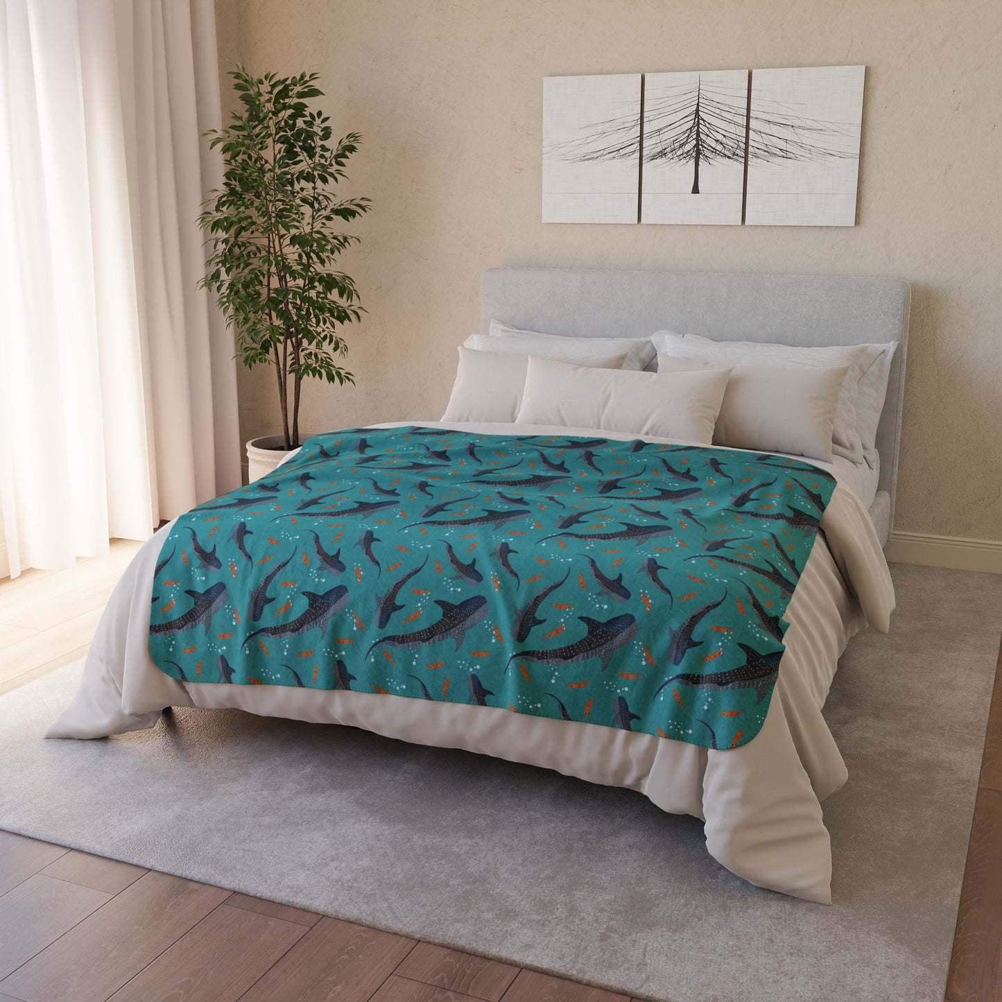 Whale Shark Fleece Sherpa Blanket