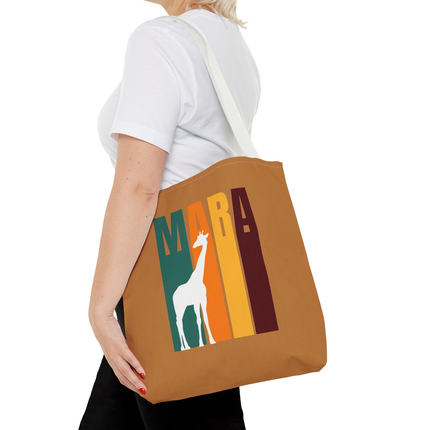 Giraffe Print Tote Bag (Light Brown), Masai Mara Safari, Eco-Friendly Shopping Tote, Stylish Animal Lovers Gift, Casual Handbag, Birthday or Holiday Gift