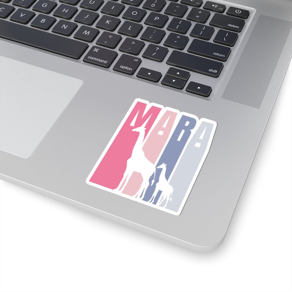 Safari Themed, Mummy and baby Giraffe, Masai Mara, Pink, Vibrant Kiss-Cut Stickers for Laptop, Scrapbooking, Gifts, Eco-Friendly Decor, Customizable Designs