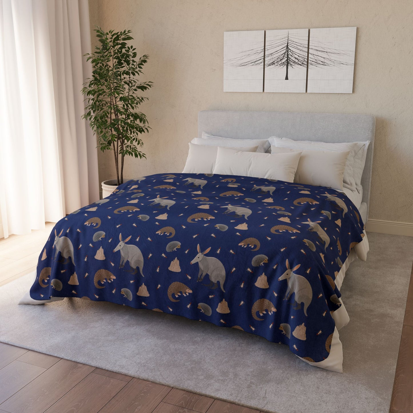 Nocturnal Animal Fleece Sherpa Blanket