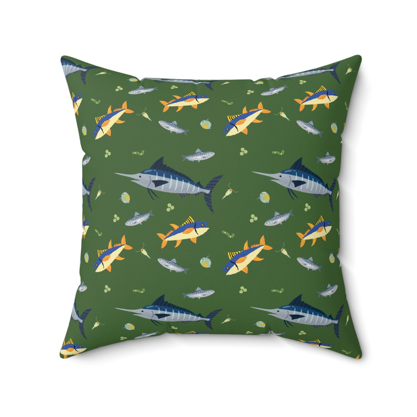 Marine Food Chain Lux Faux Suede Throw Pillow with Insert - 18" x 18", 20" x 20"