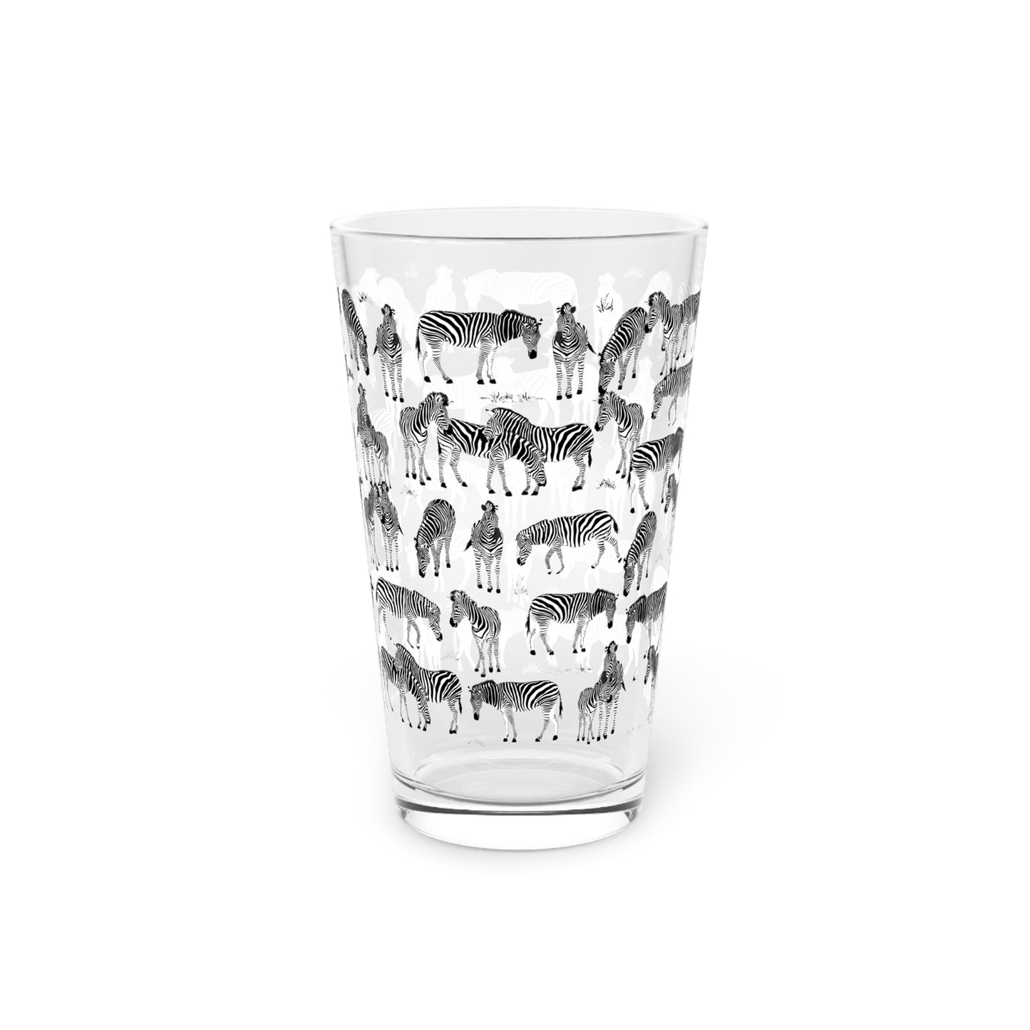 Zebra Print Pint Glass, 16oz Drinking Glass, Animal Lover Gift, Safari Decor, Unique Party Glassware, Gift for Him/Her