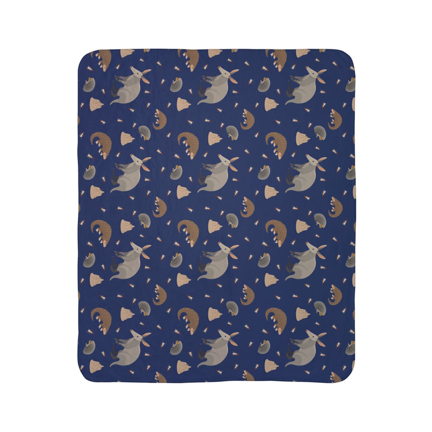 Nocturnal Animal Fleece Sherpa Blanket