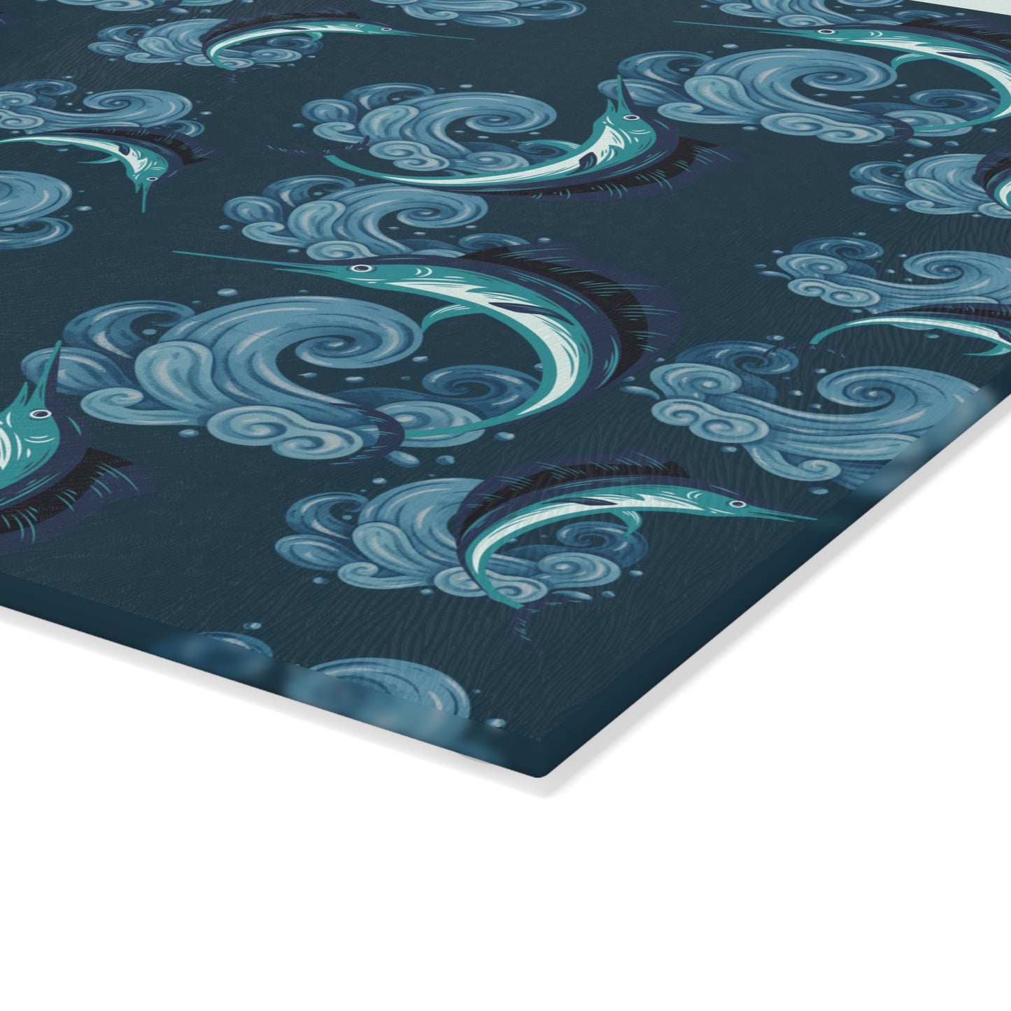 Jumping Marlin - Glass Cutting Board