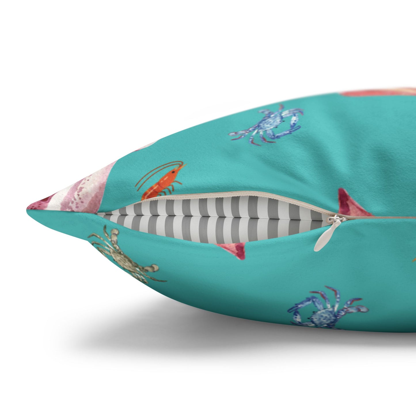 Squid Dining Lux Faux Suede Throw Pillow Cover – 18" x 18" & 20" x 20"