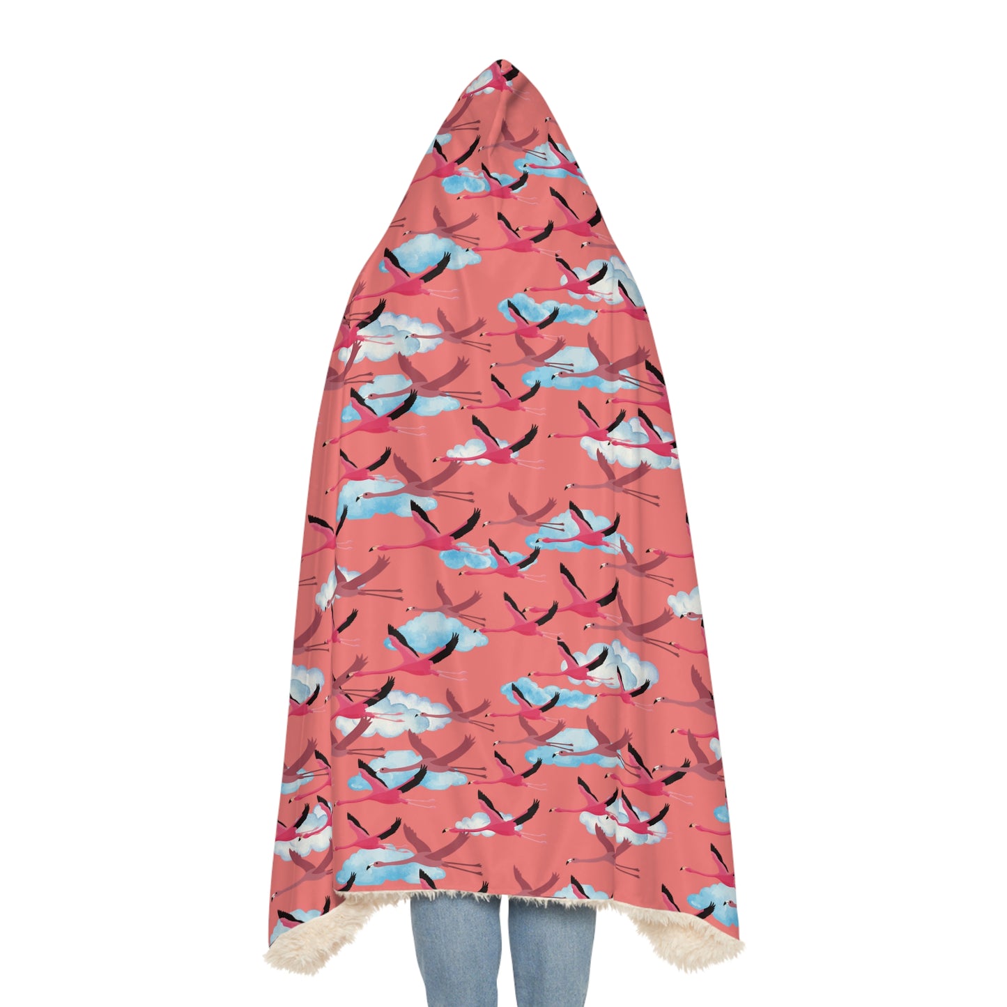Flying Flamingo Hooded Snuggle Blanket