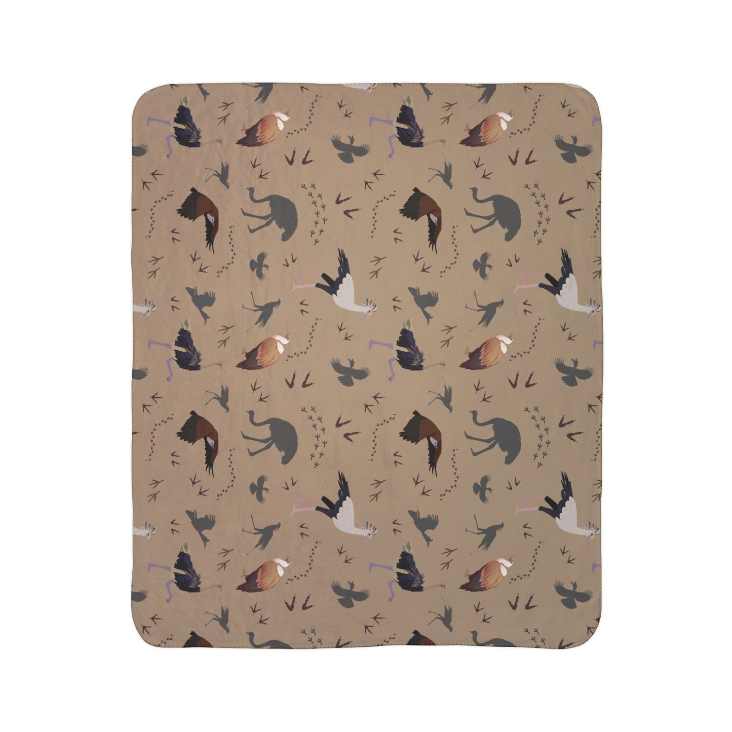 Safari Bird Fleece Sherpa Blanket