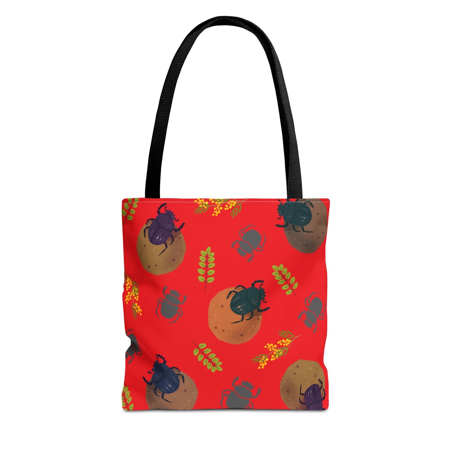 Whimsical Dung Beetle Tote Bag (Red), Perfect for Animal Lovers, Halloween, Eco-Friendly Bag, Gift for Pet Owners, Shopping Bag, Halloween Gift