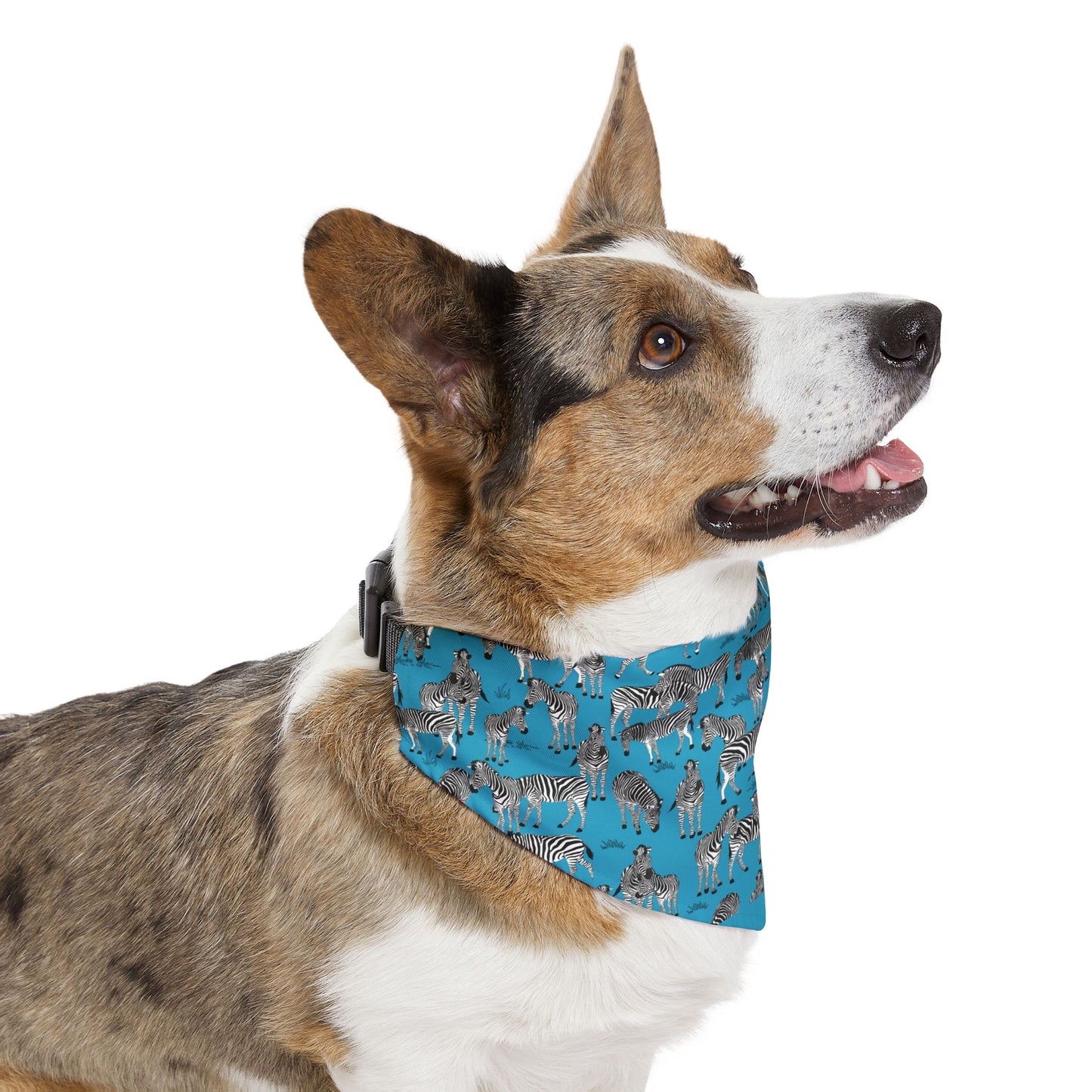 Zebra Herd Pet Bandana Collar for Dogs (Turquoise), Cute Dog Fashion, Summer Pet Accessory, Gift for Dog Lovers, Dog Birthday Bandana