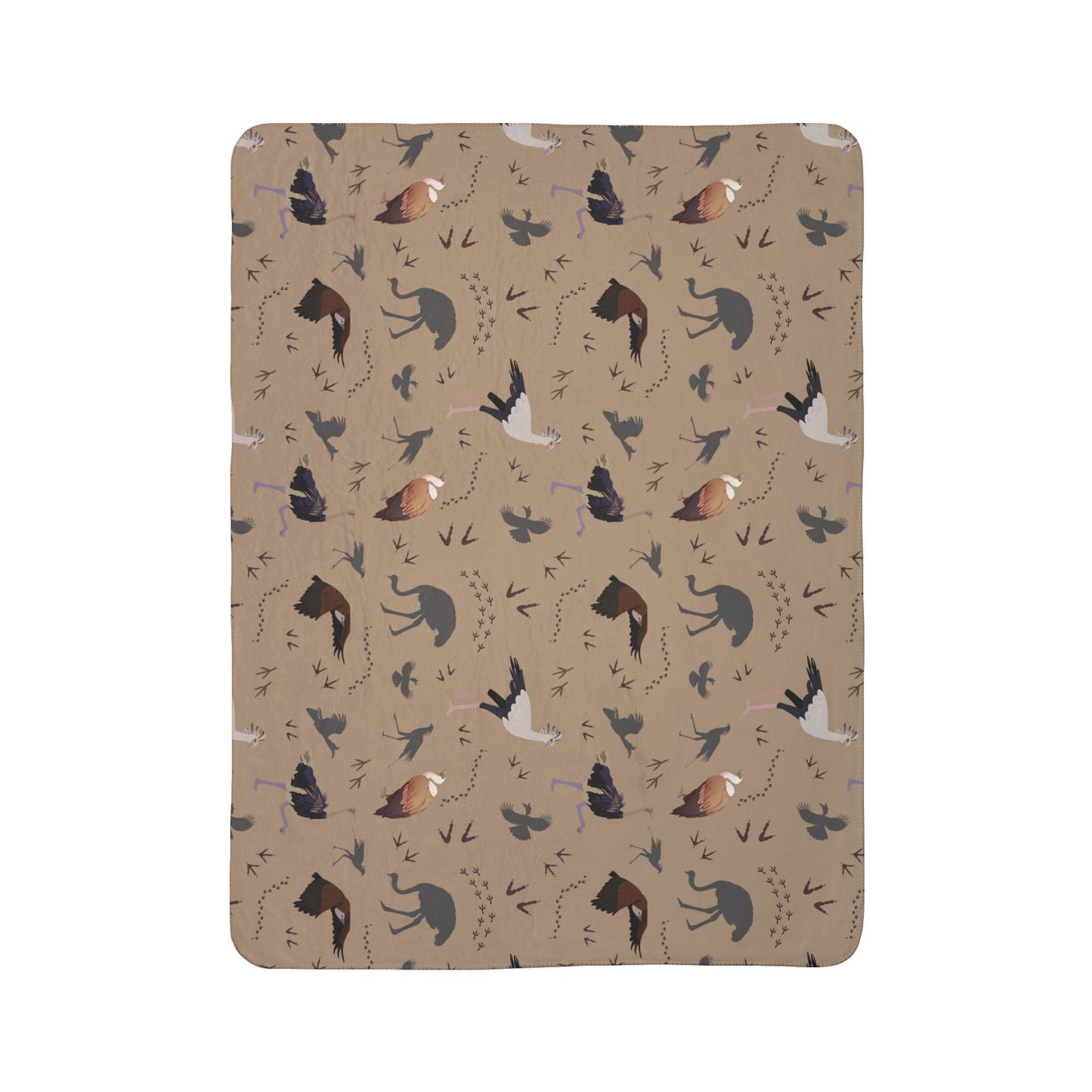 Safari Bird Fleece Sherpa Blanket