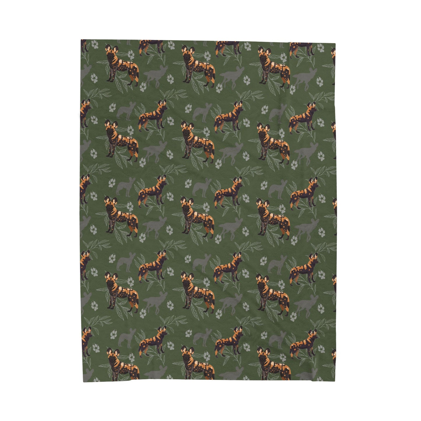 Wild Dog Pack Velveteen Plush Blanket