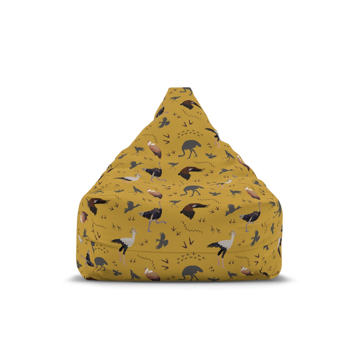 Bean Bag Chair Cover - Safari Bird Pattern (Mustard)