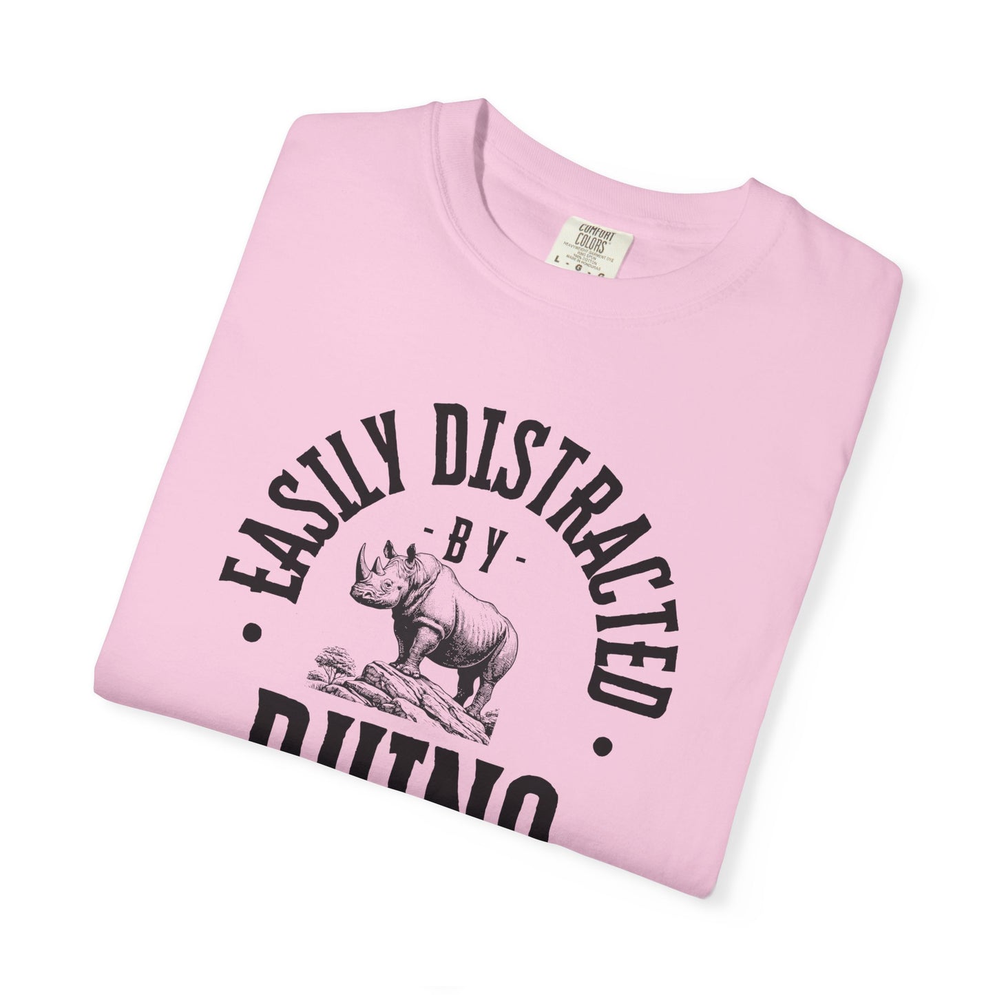 Easily Distracted by Rhino T-Shirt, Funny Gift for Animal Lovers, Casual Unisex Tee, Birthday Gift, Rhino Shirt, Nature Lover Apparel