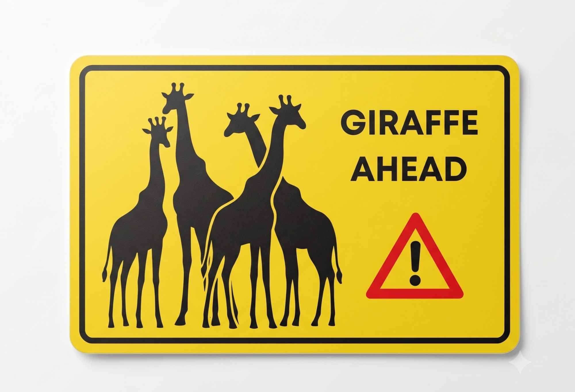 Sticker - Wildlife Warning Sign - Giraffe