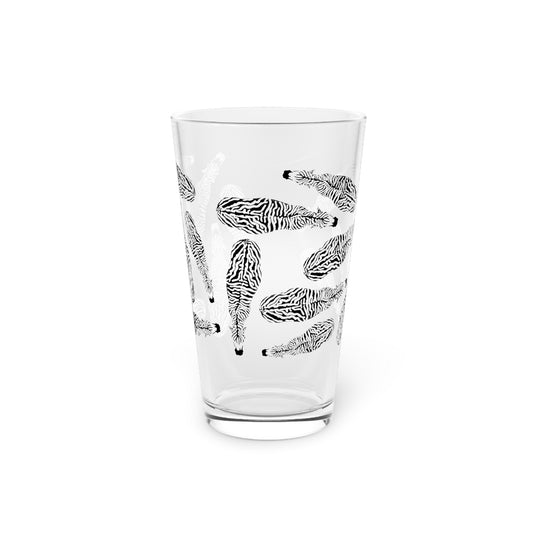 Zebra from the Sky Pint Glass, 16oz Drinking Glass, Animal Lover Gift, Safari Decor, Unique Party Glassware, Gift for Him/Her