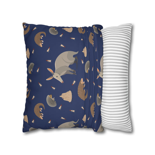 Nocturnal Animal Lux Faux Suede Throw Pillow Cover – 18" x 18" & 20" x 20"