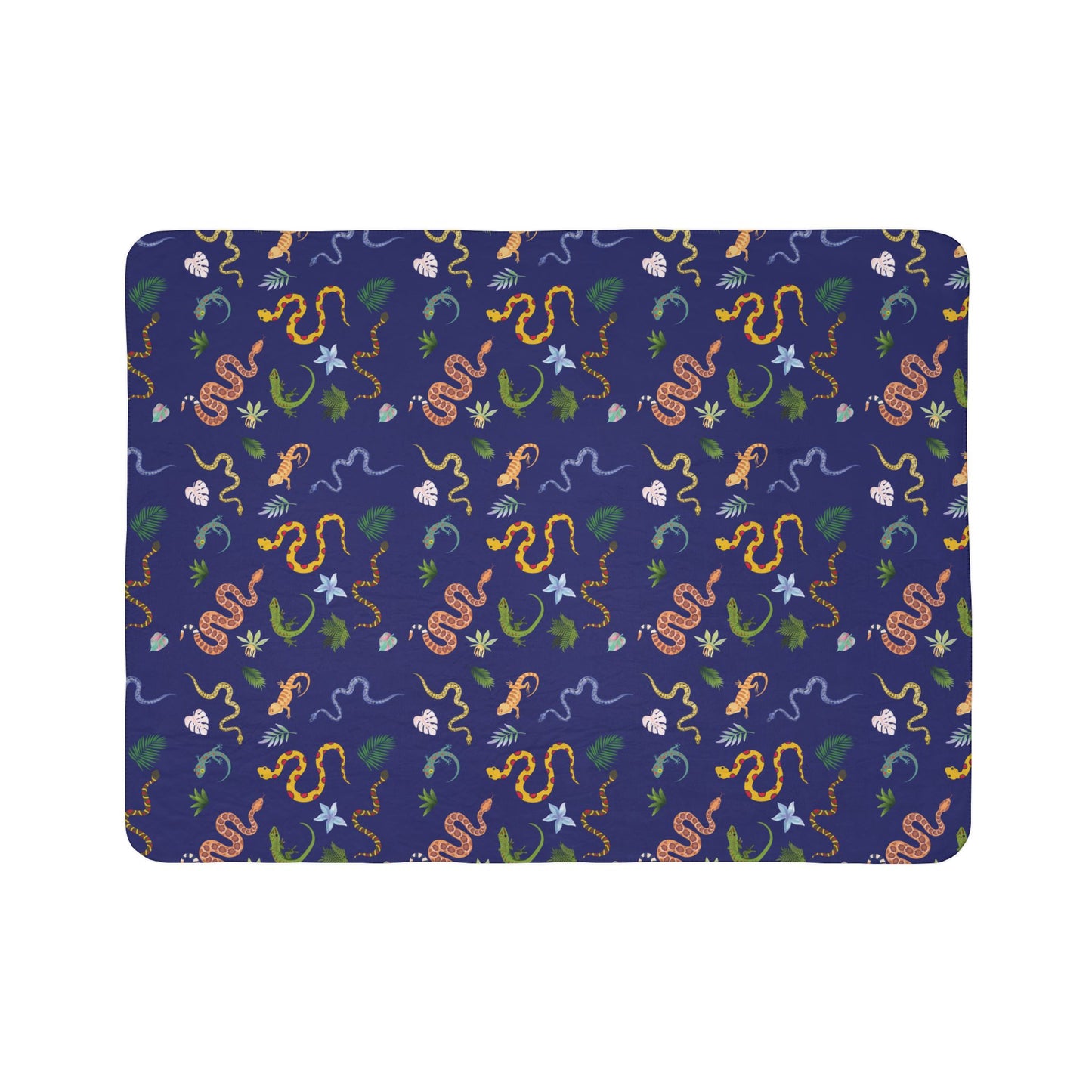 Dancing Reptile Fleece Sherpa Blanket