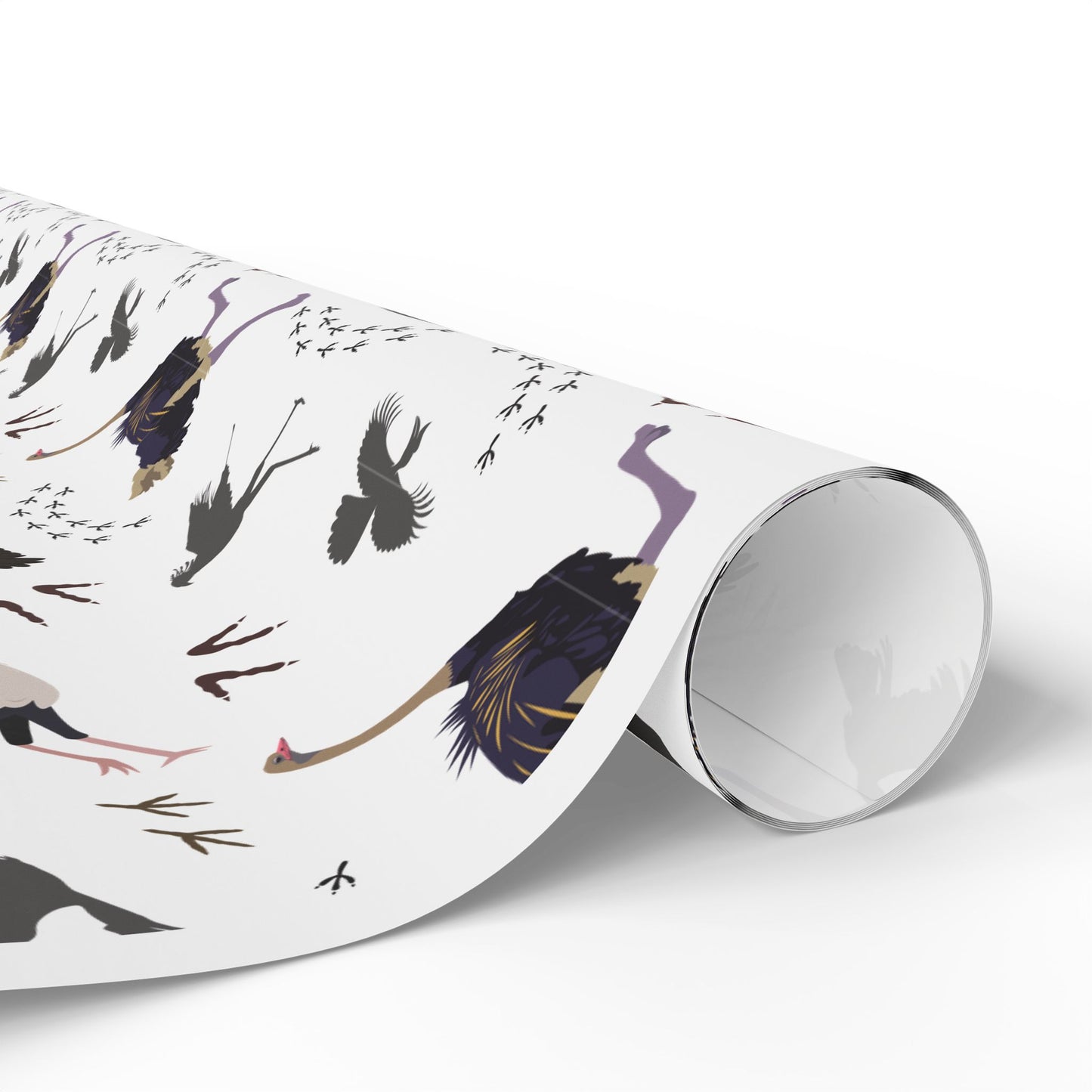 Whimsical Safari Bird Wrapping Paper (White), Eco-Friendly Gift Wrap, Perfect for Birthdays, Holidays, Celebrations, Animal Lovers