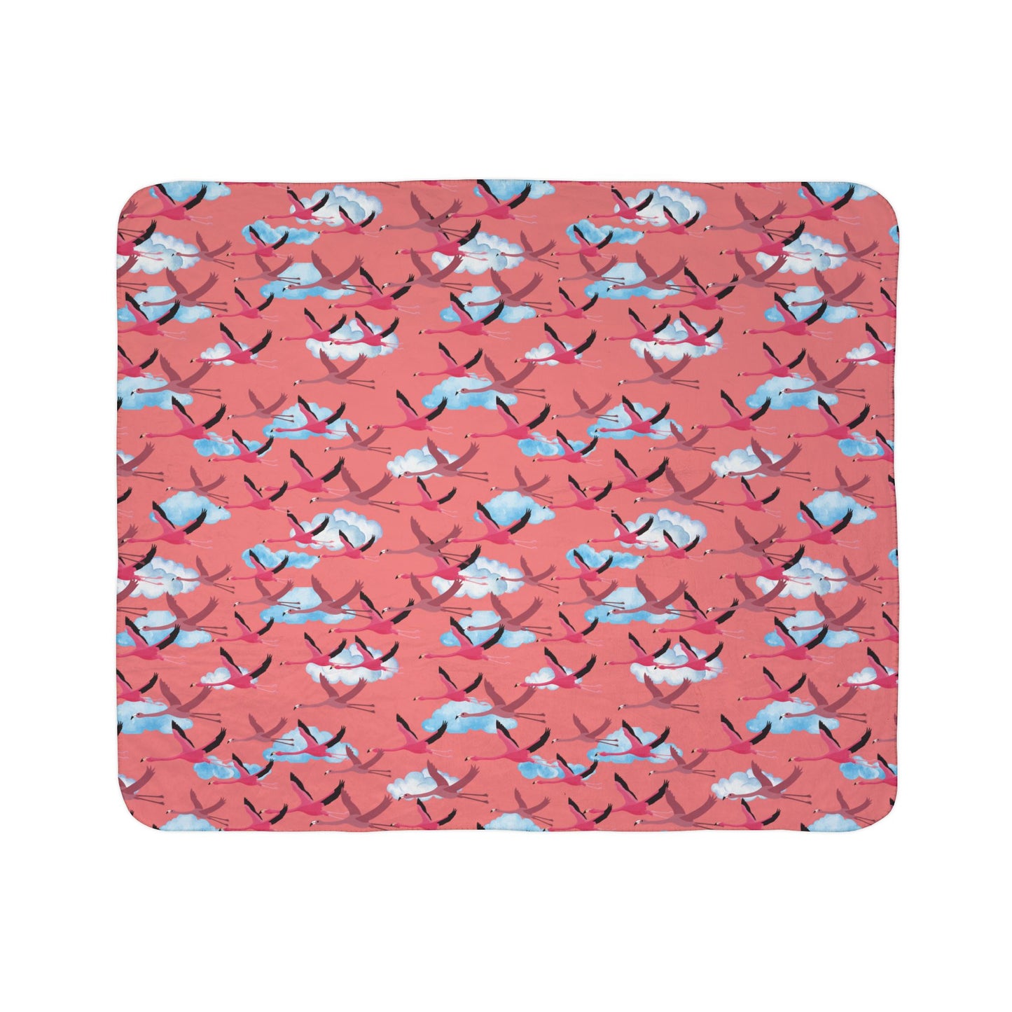 Flamingo Fleece Sherpa Blanket