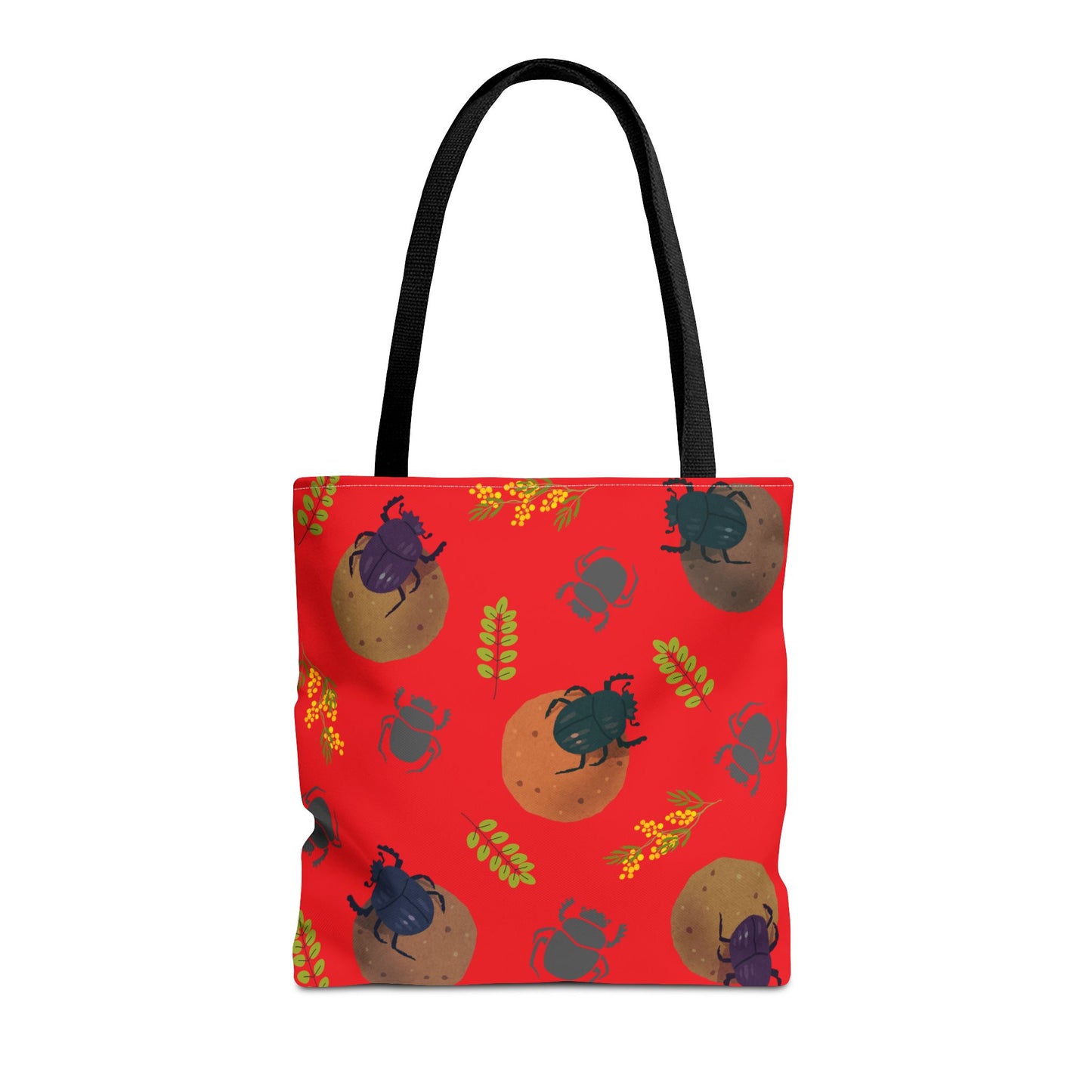 Whimsical Dung Beetle Tote Bag (Red), Perfect for Animal Lovers, Halloween, Eco-Friendly Bag, Gift for Pet Owners, Shopping Bag, Halloween Gift