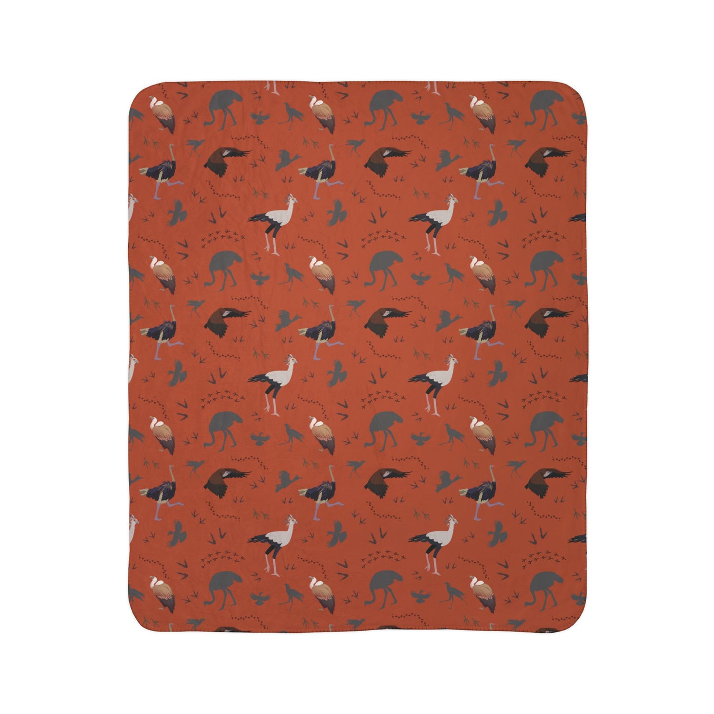 Safari Bird Fleece Sherpa Blanket (Tsavo Dust)
